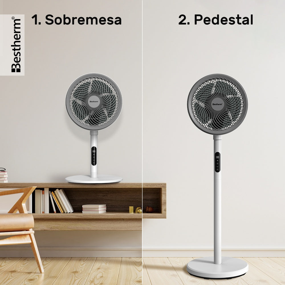 Ventilador circulador de CC de 9'' con pantalla LED (2 en 1)