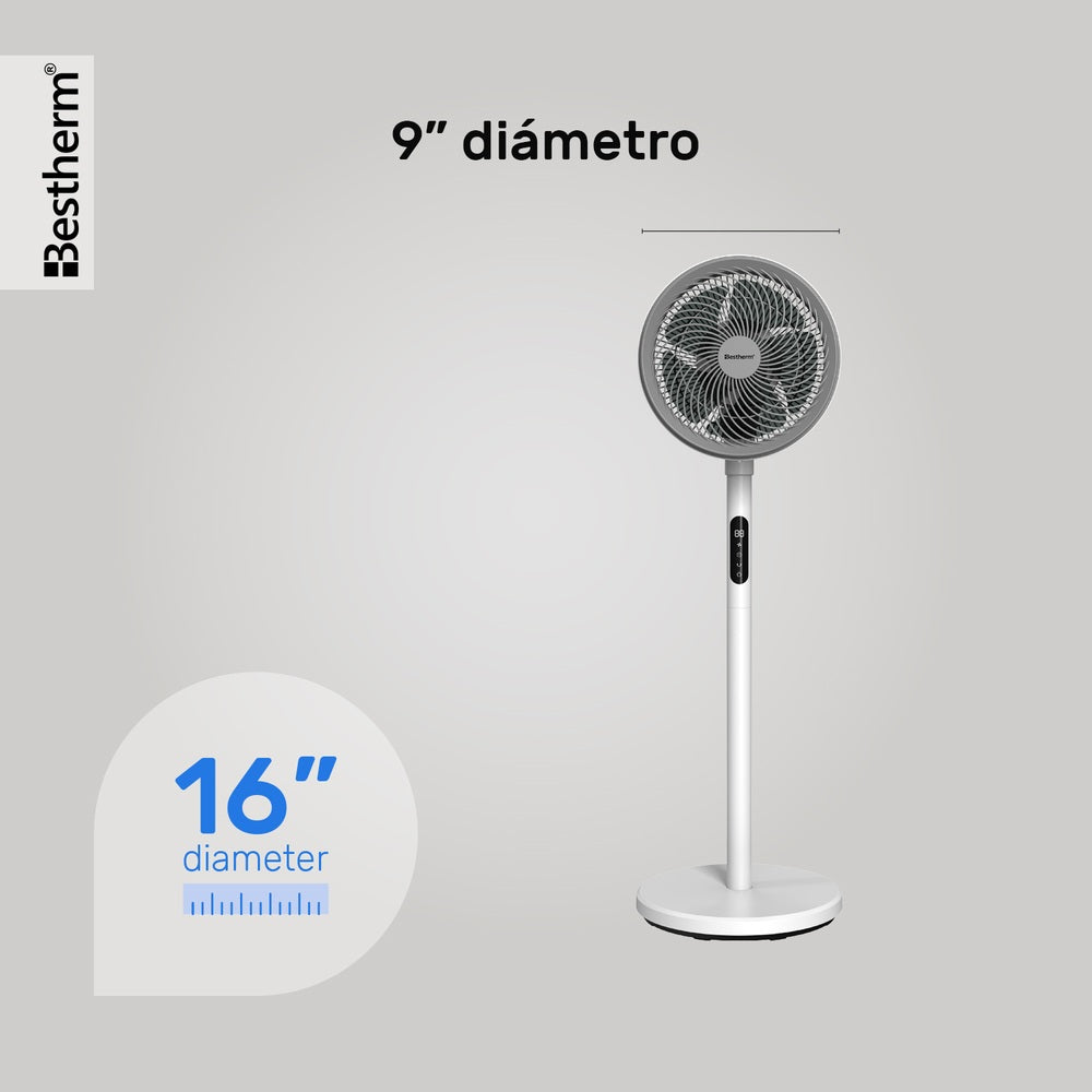 Ventilador circulador de CC de 9'' con pantalla LED (2 en 1)