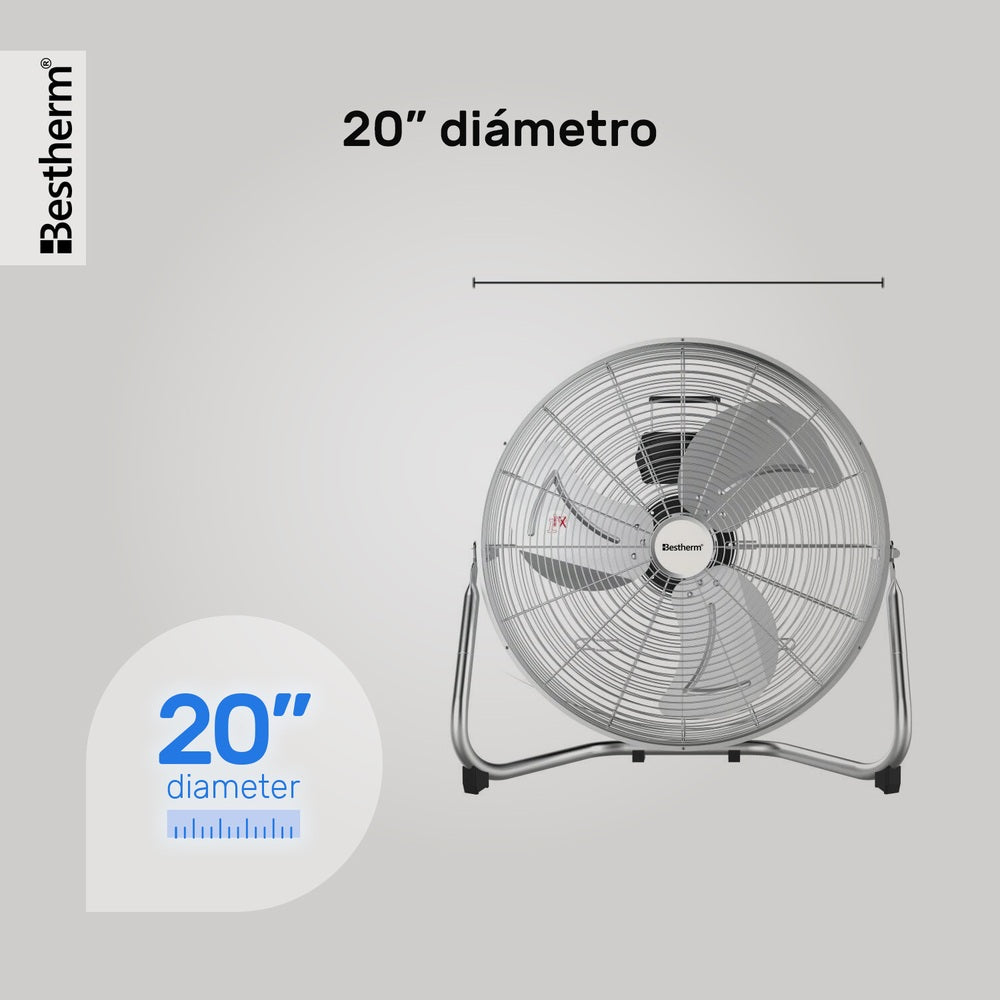 Ventilador de piso metálico 20 pulgadas