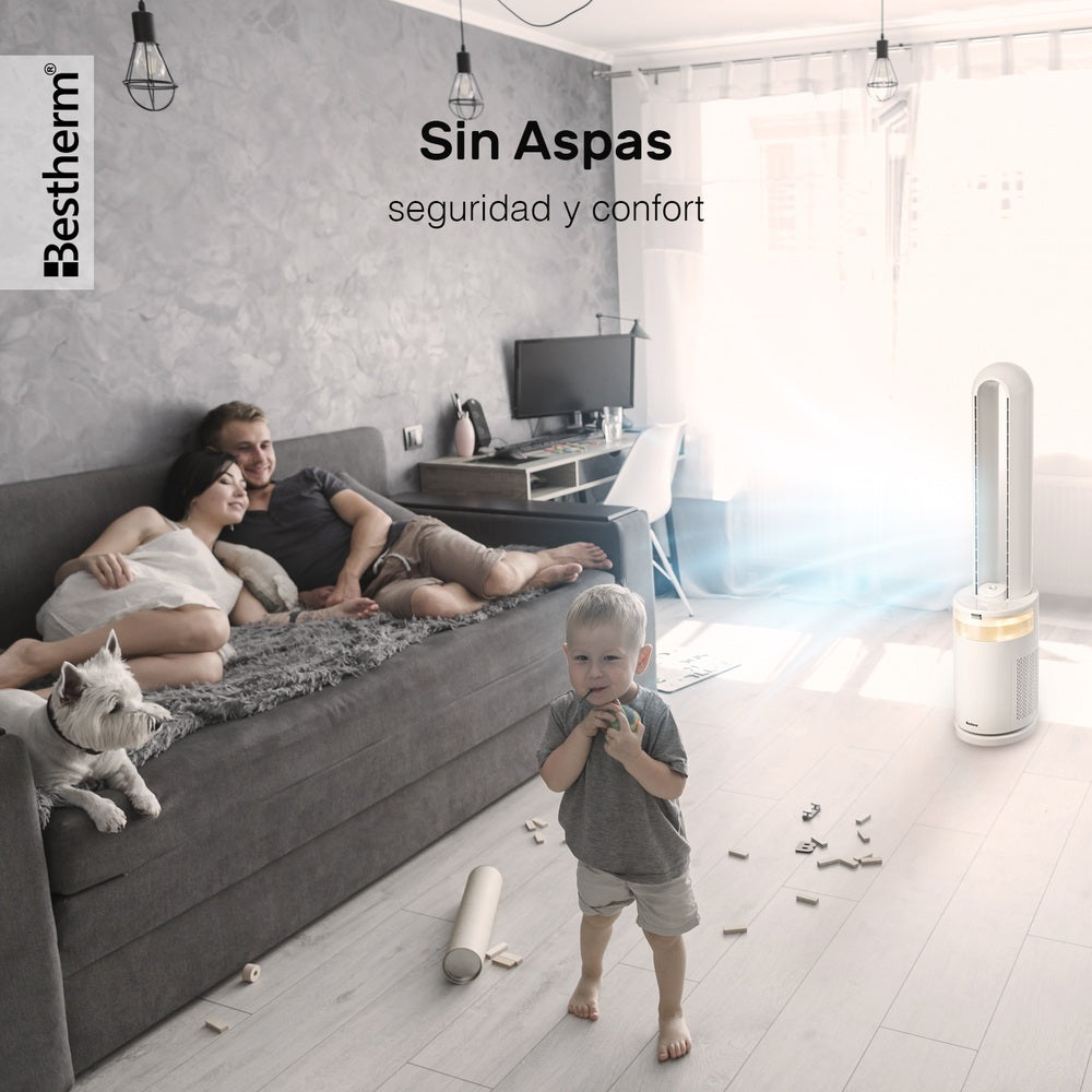 Ventilador de torre Silencioso con Humidificador y Luz Ambiental