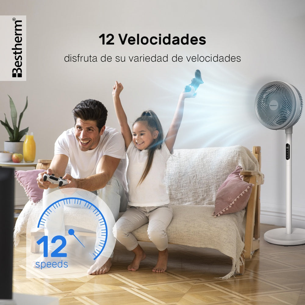 Ventilador circulador de CC de 9'' con pantalla LED (2 en 1)