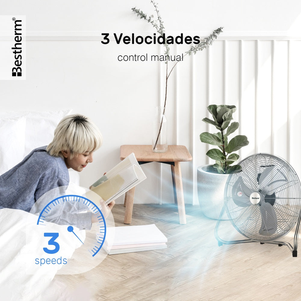Ventilador de piso metálico 20 pulgadas