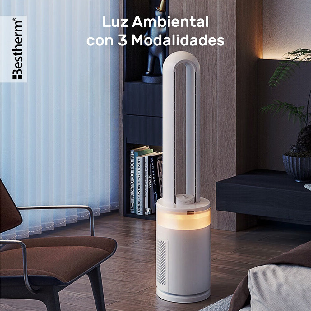 Ventilador de torre Silencioso con Humidificador y Luz Ambiental