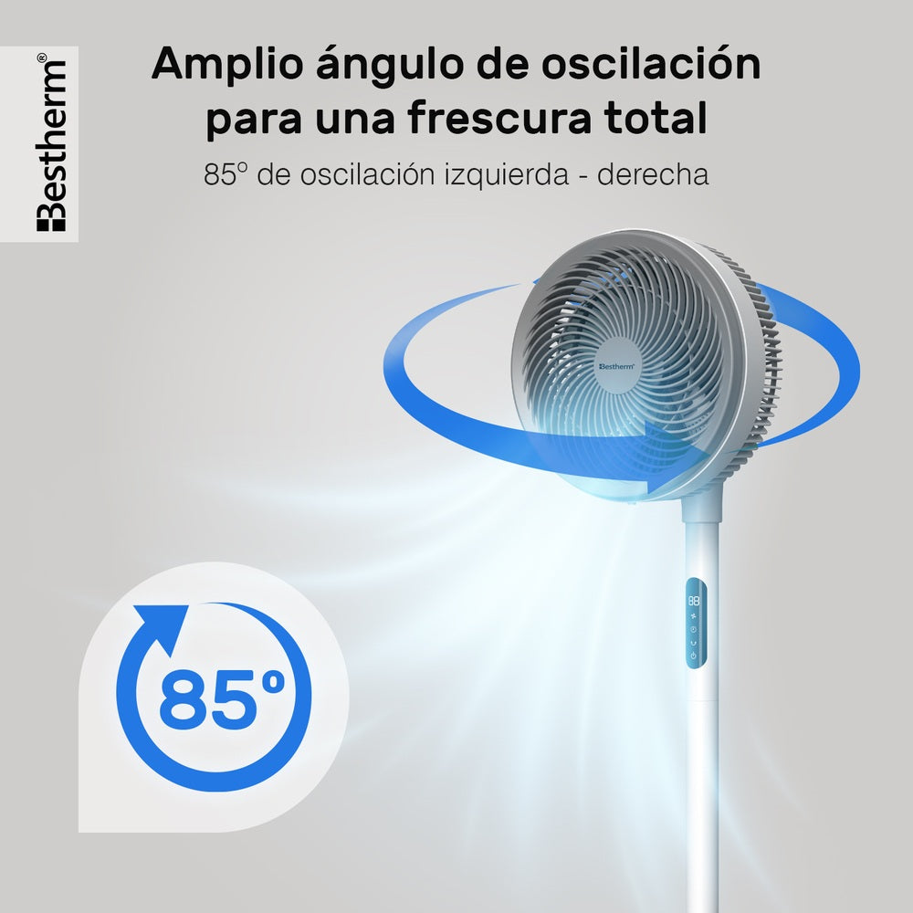 Ventilador circulador de CC de 9'' con pantalla LED (2 en 1)