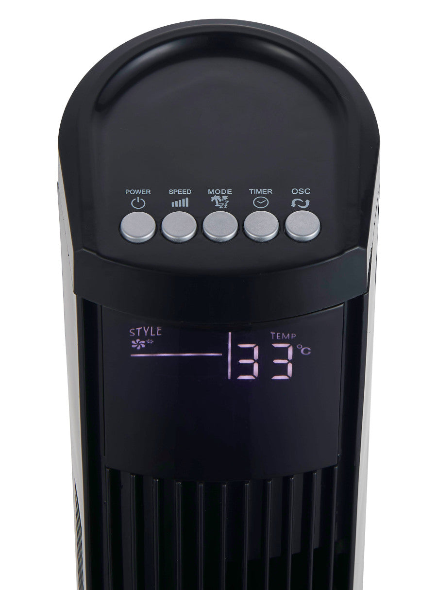 Ventilador de torre de 46 pulgadas con control remoto y pantalla LED